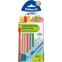 Pelikan griffix kleurpotloden 9 kleuren geassorteerd