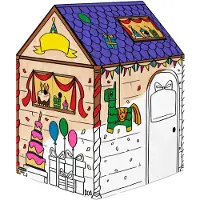 BANKERS BOX speelhuisje XL verjaardag, FSC-gecertificeerd golfkarton, wit, vanaf 3 jaar, B 813 x D 813 x H 1213 mm