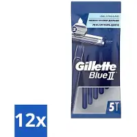 Gillette 12 x - Blue II - Wegwerpscheermesjes - Precisie & Comfort - 5 Scheermesjes - Scheermesje - Wegwerpscheermesje - Blue Ii - Scheerresultaat - Scherpe Mesjes