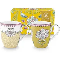 Pip studio Mok Home Mugs Large Lily & Lotus Yellow (Set van 2)