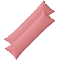 vidaXL Kussen met kussen HOUTEN 2 st Roze Faux Linnen