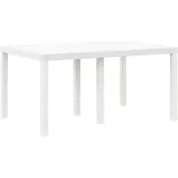vidaXL Tuin Tafel Wit 150 x 100 x 73 cm poly rattan