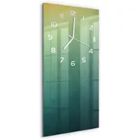 Tulup Wandklok - Zeegradiënten Gekleurde Glazen Klok - 30x60 cm - Veelkleurig Glazen Klok Met Print - Witte handen - Rechthoekige Klok - Moderne Wandklok Glas - Wandklok Glas Decoratie