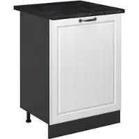 Vicco Keukenonderkast R-Line Wit landelijk/Antraciet 60 cm met 1 deur antraciet werkblad, Model 72055