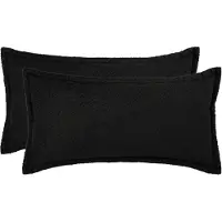 vidaXL Kussensloop 2 st HOUTEN Zwart 40 x 70 cm Bouclé