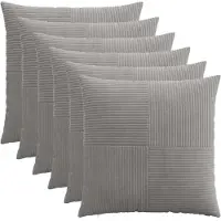 vidaXL Kussensloop 6 st ALMELO Lichtgrijs 65 x 65 cm corduroy