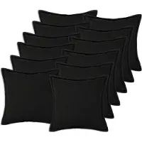 vidaXL Kussensloop 12 st HOUTEN Zwart 45 x 45 cm Bouclé