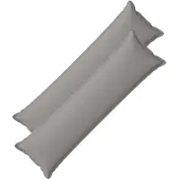 vidaXL Kussen met kussen HOUTEN 2 st Wolkgrijs Faux Linnen
