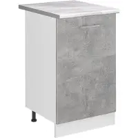 Vicco Keukenonderkast R-Line Beton/Wit 50 cm marmer werkblad, Model 70082