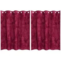vidaXL Velvet Gordijnen 2 st Wijnrood 140 x 140 cm Fluweel