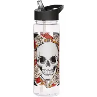 Puckator Merkloze Waterfles 550ml met Union Jack Schedels & Rozen Design