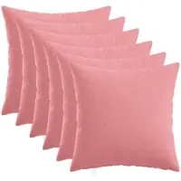 vidaXL Kussen met kussen HEERLEN 6 st Roze Stof