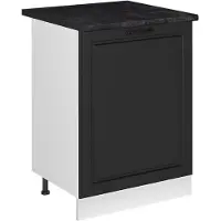 Vicco Keukenonderkast R-Line Antraciet landelijk/Wit 60 cm met 1 deur antraciet werkblad, Model 72115