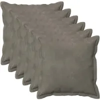 vidaXL Kussen met kussen HOUTEN 6 st Lichtgrijs fluweel