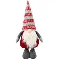 vidaXL Kerstkabouter met uitschuifbare poten Rood 130 cm Polyester