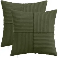 vidaXL Kussensloop 2 st ALMELO Groen 50 x 50 cm corduroy
