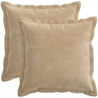 vidaXL Kussensloop 2 st HOUTEN Taupe 30 x 30 cm Chenille Stof