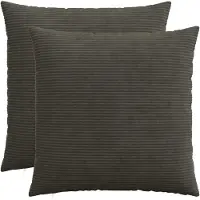 vidaXL Kussensloop 2 st HEERLEN Antracietkleurig 60 x 60 cm corduroy