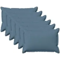 vidaXL Kussen met kussen HOUTEN 6 st Jeans Blauw Faux Linnen