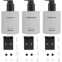 Blomus Kirei glasflessen inkl. wandhouder 3-pack Wit, te monteren met schroeven