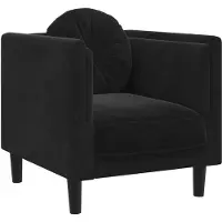 vidaXL - Fauteuil - met - kussen - fluweel - zwart