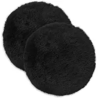 vidaXL Kussen 2 st HEERLEN Zwart Ø 30 cm PV Fleece