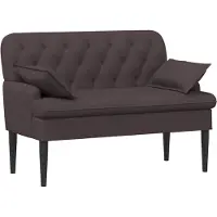 vidaXL Lovingseat met knoopge tuft Donkerbruin 111 x 68 x 80 cm Stof