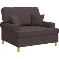 vidaXL Fauteuil met Kussens Donkerbruin Stof