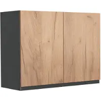 Vicco Glazen keukenkast R-Line, Goudkleurig Eiken/Antraciet, 80 cm