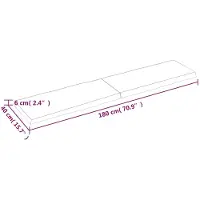 vidaXL Tafelblad natuurlijke rand 180x40x(2-6)cm eikenhout donkerbruin