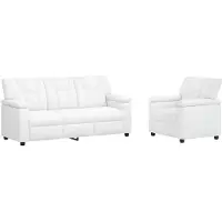 vidaXL Bankstel 2 pcs Wit Kunstleer