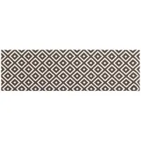 vidaXL Keuken Tapijt Grijze en witte diamanten 300 x 60 cm