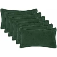 vidaXL Kussensloop 6 st HOUTEN Donkergroen 40 x 70 cm Bouclé