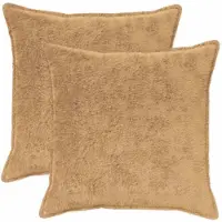 vidaXL Kussensloop 2 st HOUTEN Taupe 80 x 80 cm Nep Konijnenbont