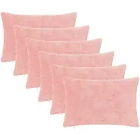 vidaXL Kussensloop 6 st HEERLEN Roze 40 x 60 cm Nep Konijnenbont