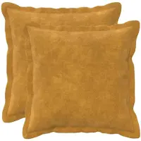 vidaXL Kussensloop 2 st HOUTEN Geel 35 x 35 cm Microfiber Fleece