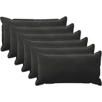 vidaXL Kussensloop 6 st HOUTEN Zwart 40 x 80 cm Fluweel