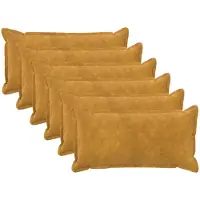 vidaXL Kussensloop 6 st HOUTEN Geel 40 x 70 cm Microfiber Fleece