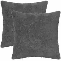 vidaXL Kussensloop 2 st HEERLEN Donkergrijs 40 x 40 cm