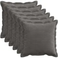 vidaXL Kussensloop 6 st HOUTEN Donkergrijs 45 x 45 cm corduroy