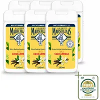 Le Petit Marseillais 6 x – Douchecrème – Lait de Vanille Bio – Extra zacht – 250 ml - Wasstrips - Douchecrème - Vanille - Bio - Zachte Douchecrème - Huid Verzorging