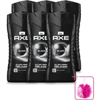 Axe 6 x - 3-in-1 Douchegel - Black - Frozen Pear & Cedarwoord - 12hrs Long Lasting Scent - 250 ml - Bulkverpakking - Douchegel - Douchemop - Lichaam