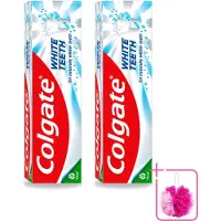 Colgate 2 x – Tandpasta – White Teeth – 75 ml - Bulkverpakking - Witte tanden - Douchemop - Tanden reinigen