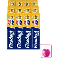 Fixodent 12 x Plus – Kleefpasta – Dual Power – 40 g - Bulkverpakking - Kleefpasta kunstgebit - Douchemop - Onverslaanbare bijtkracht