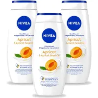 Nivea 3 x - Douchegel - Soft Apricot - Huidbeschermend - 250 ml - Voordeelverpakking - 3 stuks
