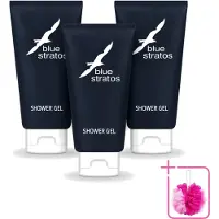 Blue Stratos 3 x - Douchegel - Verfrissende Geur - 200 ml - Bulkverpakking - Douchegel - Douchemop - Frisse start