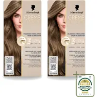 Schwarzkopf 2 x - Haarkleuring - Creme Supreme 7-42 - Nude Donker Beigeblond - 245g - Wasstrips - Haarkleuring - Permanent - Verzorgende Haarkleuring - Haarverf - Grijsdekking