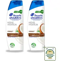 Head & shoulders 2 x - Anti-Roos Shampoo - Intense Hydration - Met Kokosolie - 285 ml - Wasstrips - Anti-roos Shampoo - Roosvrij Haar - Gezonde Hoofdhuid - Kokosolie Shampoo - Hydraterend Shampoo