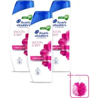 Head & shoulders 3 x - Shampoo - Smooth & Silky - 250ml - Bulkverpakking - Roosvrij haar - Douchemop - Glad haar