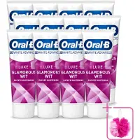 Oral-B 12 x - 3D White Advanced – Tandpasta – Luxe – Glamorous White – 75 ml - Bulkverpakking - Tandpasta - Douchemop - Witte tandpasta